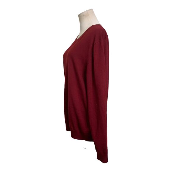 APT red v neck long sleeves sweater size XL - Picture 10 of 13